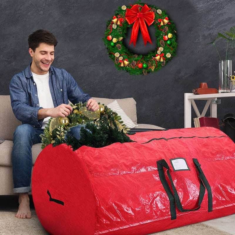 ProPik Christmas Tree Storage Bag | Fits Up to 7' Tall Disassembled Holiday Tree | 52â€ X 30â€ X 30â€ Artificial Tree Container with Handles | Storage Case Box with Sleek Zipper (Red) - Image 2